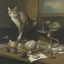 Placeholder: UN conference,a cat and human flesh-like surgical instruments and universe-like a pigeon and neuralink, surrealism,minimalism,Painting By Adrian Ghenie, Rene Magritte, Salvador Dali, Lucian Freud