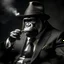 Placeholder: a gorilla that joined the mafia, smoking a cigar