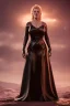 Placeholder: Kate Winslet as evil queen in black leather gown, cleavage, angry, dominaneering, stern look unreal 5, octane render,cinema4d, dynamic lighting, dramatic lighting, 4k, redshift render, highly detailed, hyper realistic