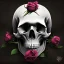 Placeholder: 3D skull head with roses