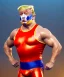 Placeholder: Realistic image of Donald trump wrestler, Mexican wrestling style, Mexican wrestling mask, chin and nose visibles, red and blue breeches, glow us flag dress, suspenders, retro style, 80s, vibrant color, highly detailed, sky background, concept art, unreal engine 5, god rays, ray tracing, RTX, lumen lighting, ultra detail, volumetric lighting, 3d, finely drawn, high definition, high resolution.