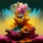 Placeholder: colorful fog coalescing into a massive Zeus-like deity, By Kim Keever, neo surrealism