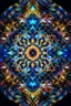 Placeholder: A mesmerizing digital artwork in fractal style, vibrant and abstract, showcasing a kaleidoscope of colors and intricate geometric patterns intertwined with organic shapes. The composition is symmetrical, with a focal point at the center, radiating energy and complexity. The colors range from bold and contrasting to subtle gradients, creating a sense of movement and depth. The image is detailed and precise, capturing the infinite complexity of fractal mathematics. The medium used is digital, allo