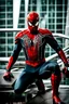 Placeholder: Spider-man in hulking futuristic armor, photograph