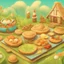 Placeholder: fantasy dutch food land. illustration 3d style. HD