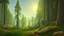 Placeholder: pine forest in the mountains