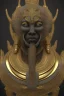 Placeholder: Anunnaki black male African Egyptian alien, cracks in the voodoo head, wicked, eyes, Elephant, 8k, finely detailed, photo realistic, tiger turquoise skull head gold dragon crown space alien snow skeleton gold olmec silver crown silver eyes