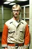 Placeholder: Jeffrey Dahmer with prison uniform in jail