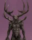 Placeholder: humanoid figure monster with antlers, highly detailed, digital art, sharp focus, trending on art station, kentaro miura manga art style, deep forest background