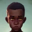 Placeholder: Portrait of a sweet dark skinned toddler warlock boy with dark hair