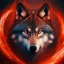 Placeholder: Wolf, red, fire, lava, 8K, dramatic lighting, masterpiece, expert, sharp focus, portrait frame