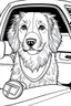 Placeholder: outline art for real DOGS-IN-CARS Coloring page, Japanese manga style, cartoon style, cute face, white background sketch style, full body is a must, only use outline, clean line art, no shadow, bold outlineMasterpiece, Ominous, Golden Ratio, Highly Detailed, photo, poster, fashion, illustration