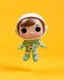 Placeholder: pop mart's space molly cosmonaut figurine, floating on solid background color