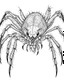 Placeholder: Cartoon outline, Goliath Bird-eating Spider, coloring pages, no color, highly detailed, black and white, white background, highly detailed