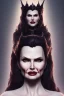 Placeholder: Geena Davis as evil queen in black leather, leather, busty, cleavage, angry, rage, stern look. character design by cory loftis, fenghua zhong, ryohei hase, ismail inceoglu and ruan jia. unreal engine 5, artistic lighting, highly detailed, photorealistic, fantasy