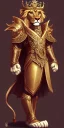 Placeholder: wide angle beautiful full body portrait of a strong male anthropomorphic lion fursona wearing ornate lion - themed magic fantasy armor and a crown. character design by disney, anime, manga, charlie bowater, ross tran, artgerm, and makoto shinkai, detailed, soft lighting, rendered in octane