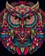 Placeholder: mandala style complex cute owl colorful page, vibrant color, clean black line, no break line, beautiful look, critical art, digital art, full page design, perfect composition, beautiful detailed intricate insanely detailed octane render trending on art station, photorealistic high resolution graphics, colorful and lighting, digital Art, color will be red, magenta gradient