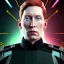 Placeholder: portrait, general hux, wearing a black First Order uniform, serious, imposing figure, thick eyebrows, 8k, digital art, red light coming from the left and blue light coming from the right cinematic lighting, wearing a black First Order uniform, green eyes