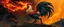 Placeholder: & Abraxas the first creature, older than God fire and darkness volcano Haiti god with rooster head and serpent legs as a vision of the beginning of awakening within a dream of paint color and time, 365