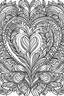 Placeholder: easy coloring page in few details, hearts with flowers in mandala style, clean and smooth lines, white background, no shadows,