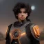 Placeholder: portrait of a teenager boy with curly black hair and amber eyes,steampunk style,8k quality,full body shot, masterpiece, best quality, , sparkling eyes, fluorescent skin, colorful makeup, highly detailed body, scifi, sun light, 4K, RAW, depth of field, high contrast, realistic details, 24mm