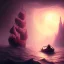 Placeholder: Charon in his boat on the river Styx, red black purple colours, 8k, high definition, fantasy art