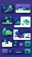 Placeholder: illustrations with a simple art style that show home page use dark blue-purple and energy green and minimal