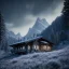 Placeholder: A mountain hut, sense of fear, Alps, night sky, 8k, HD, cinematography, photorealistic, Cinematic, Color Grading, Ultra-Wide Angle, Depth of Field, hyper-detailed, beautifully color-coded, insane details, intricate details, beautifully color graded, Cinematic, Color Grading, Editorial Photography, Depth of Field, DOF, Tilt Blur, White Balance, 32k, Super-Resolution, Megapixel, ProPhoto RGB, VR, Halfrear Lighting, Backlight, Natural Lighting, Incandes