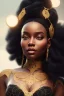 Placeholder: A portrait of a beautiful curvaceous black woman with long black hair, wearing a lace black corset, wizard, magical, ethereal, intricate, bright lighting, . Concept art by wlop. Ultra quality 8k.