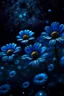 Placeholder: Flores azules flotando en el universo