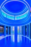 Placeholder: A spiral-shaped gallery with blue walls