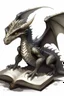 Placeholder: small dragon-like creature, grey diamond - shaped scales, bjg magic book