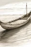Placeholder: Boceto de una canoa a orillas del mar al estilo de da vinci