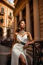 Placeholder: Beautiful model female fashion vogue style, portraits with dresses Gucci, Balenciaga, Chanel, background Rome via Nazionale, via Condotti, Piazza di Spagna, Dramatic ambience, wearing shining Diamond Jewelry, in sharp focus, post – processing, perfect composition, global illumination, Canon EF 16 – 35mm f/ 2. 8L III USM Lens on a Canon EOS 5D Mark IV camera, Cinematic lighting, Dramatic lighting, sharp focus, photorealistic, Ultimate Luxury, romantic mood, expressions, 4k, 8k, 16k, full ultra hd