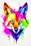 Placeholder: high quality, logo style, Watercolor, powerful colorful fox face logo facing forward, monochrome background, by yukisakura, awesome full color , no black ground, vector, 4k