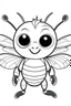 Placeholder: outline art for cute Bee coloring pages with sitch, white background, Sketch style, full body, only use outline, toddlers style, clean line art, white background, no shadows and clear and well outlined.