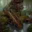 Placeholder: abondoned mine shaft with long metal staircase into murky brackish water, endless mine shaft, flooded, 8k resolution, 3D octane render, intricate, sharp, crisp, ultraHD, digital art, detailed matte, volumetric lighting George Grie, Anne Dittman, Anne Stokes, Lisa Parker, Selina French, brian froud, howard lyon,