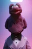 Placeholder: Waist up muppet Portrait, Kim Jong-un as muppet doll, black suit, photo studio, blue background, unreal engine 5, concept art, art station, god lights, ray tracing, RTX, lumen lighting, ultra detail, volumetric lighting, 3d.