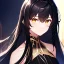 Placeholder: girl, masterpiece, best quality, volumetric lighting, detailed outfit, perfect eyes, long hair, black hair, golden eyes, black stockings,