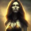 Placeholder: portrait, fantasy setting, woman, dark-skinned, indian, cheveux noir avec une mèche verte