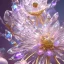 Placeholder: one big crystal subtle flower in a galactic ambiance with a beautiful fairy, transparent petals, delicate colors, in the foreground, full of details, smooth，soft light atmosphere, light effect，vaporwave colorful, concept art, smooth, extremely sharp detail, finely tuned detail, ultra high definition, 8 k, unreal engine 5, ultra sharp focus