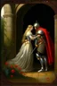 Placeholder: Historical oil painting expressing love The eternal between a princess and a knight