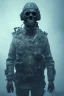 Placeholder: British ghost soldier, high tech skull special forces mask, white smoke, dark, rage, sorrow, high definition, ultra 8 k, volumetric lighting, blue fire, fog