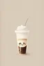 Placeholder: Design a minimalist image featuring a coffee cup, Frappuccino cup or a coffee bean. Make it cute and bubbly