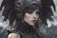 Placeholder: Beautiful girl with skull in her face in 8k nier automata artstyle, anime them, hollow knight Custom, close picture, rain, fantasy world, intricate details, highly detailed, high details, detailed portrait, masterpiece,ultra detailed, ultra quality