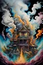Placeholder: thick smoke filling the air :: weird surreal art, surrealism, hyperdetailed, 8K, airbrush art, ink drawing, alcohol ink, soft and smoky, colorful