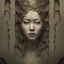 Placeholder: A face framed by cracks, Intricate detailed, centered face, elegant., by ruan jia, backlit , fantasy, cinematic