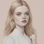 Placeholder: Elle fanning in the style of René Gruau