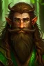 Placeholder: Gnom, braune lange wilde Haare, große, auffällig dicker Nase, grüne Augen, sehr jung (etwa zwanzig Jahre) , Druide, gebräunte Haut, keine Falten im Gesicht, etwas dicker, Mann