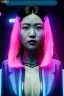 Placeholder: Blade runner portrait, Asian cyber woman:: symmetry photography, cyberpunk, pink hair, makeup, long line eye, light iris, :: latex coat :: cinematic, Ultra realistic, dark scene, soft color, highly detailed, unreal engine 5, RTX, ultra detail, 3d, finely drawn, high definition.